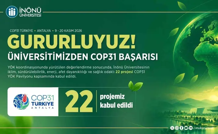 İnönü Üniversitesi COP31’e 22 proje ile katılım başarısı gösterdi
