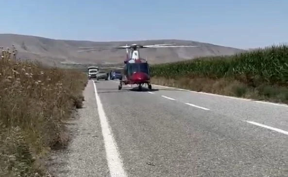 Konya'da aile içi silahlı saldırı yaşandı: Yaralıya helikopter ambulans yetişti