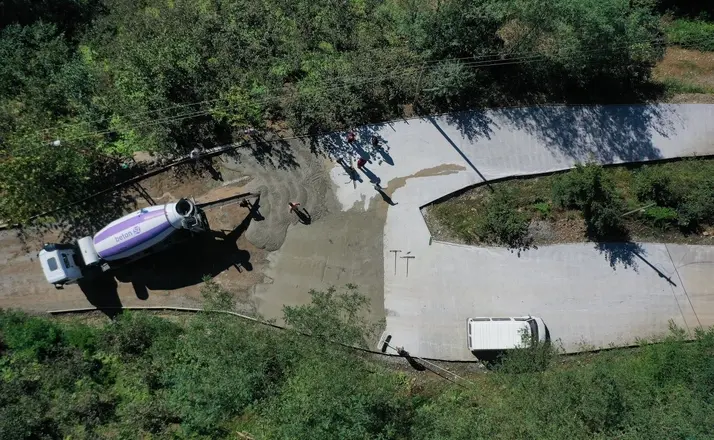 Ordu’da beton yol çalışmaları
