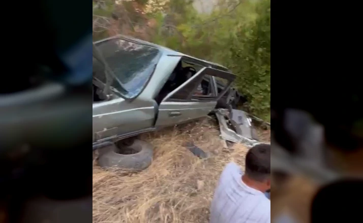 Uçuruma yuvarlanan otomobilin sürücüsü yaralandı 