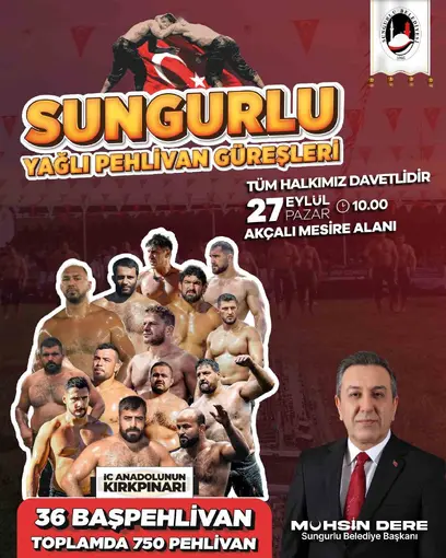 36 başpehlivan Sungurlu’da er meydanına çıkacak
