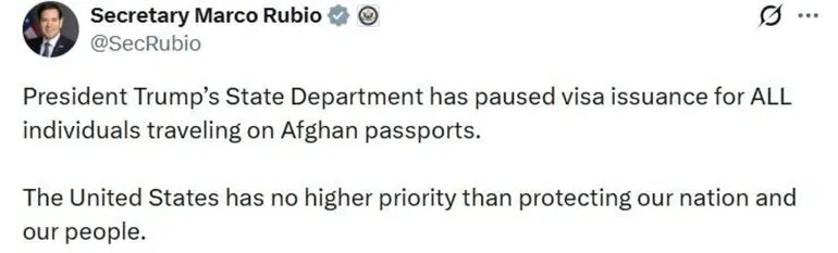 ABD, Afganistan pasaportu taşıyan kişilere vize vermeyi durdurduğunu açıkladı
