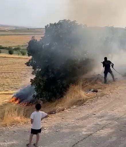 Adıyaman’da bahçe yangını paniğe neden oldu
