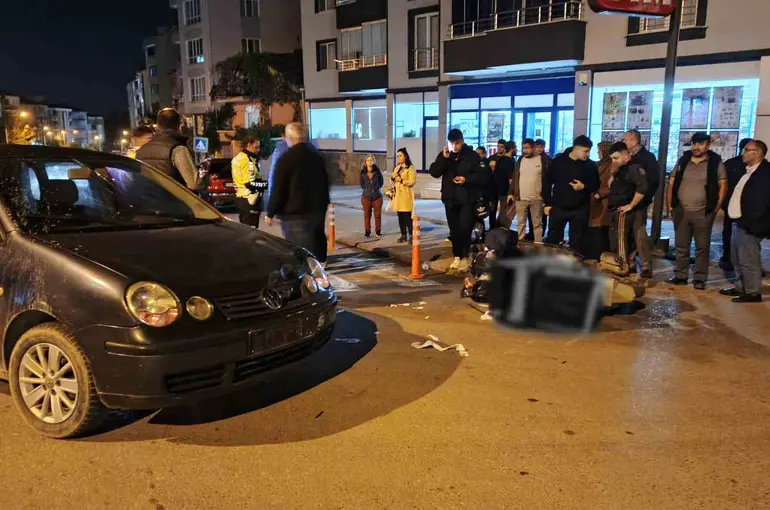 Bafra’da otomobilin çarptığı kurye yaralandı
