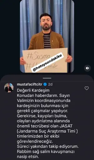 Bakan Çiftçi’den kardeşi kayıp vatandaşa yanıt: "Süreci yakından takip ediyorum"
