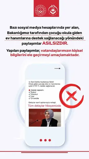 Bakanlıktan ‘sahte yardım’ paylaşımlarına karşı uyarı
