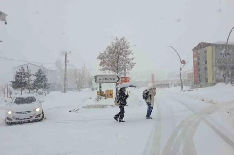 Başkale’de yoğun kar yağışı
