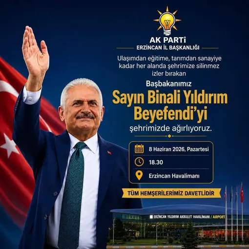 Binali Yıldırım Erzincan’a geliyor
