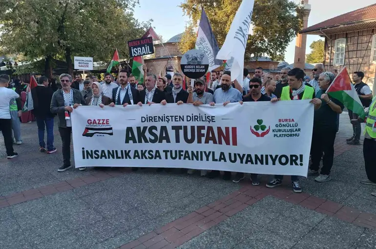 Bursa’da Filistin’e destek yürüyüşü düzenlendi
