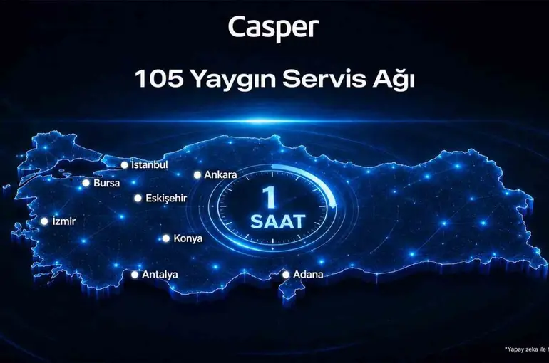 Casper 105 servis noktasıyla Türkiye genelinde hizmet veriyor
