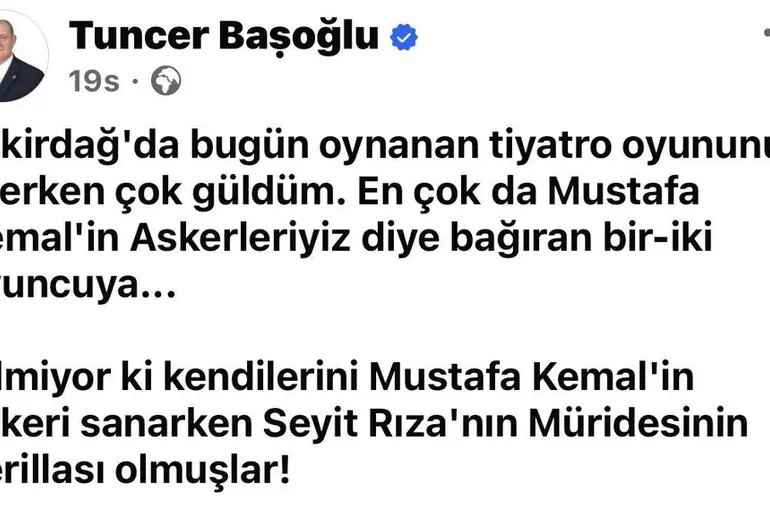 CHP’den istifa eden Hayrabolu Belediye Başkanı Başoğlu’ndan dikkat çeken paylaşım
