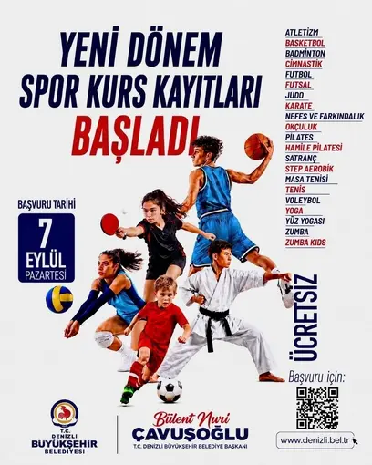 Denizli Büyükşehir’den 7’den 70’e ücretsiz spor imkanı
