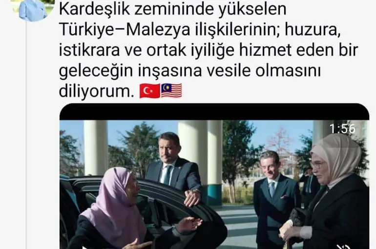 Emine Erdoğan, Malezya Başbakanı’nın eşi Wan Azizah İsmail ile programlarına ilişkin video paylaştı
