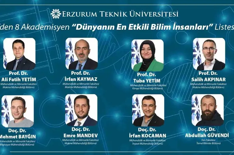 ETÜ’den 8 akademisyen "dünyanın en etkili bilim insanları" listesinde
