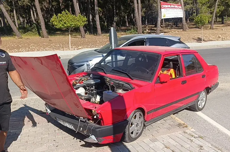 Hurdaya dönen araçtan burnu bile kanamadan çıktı
