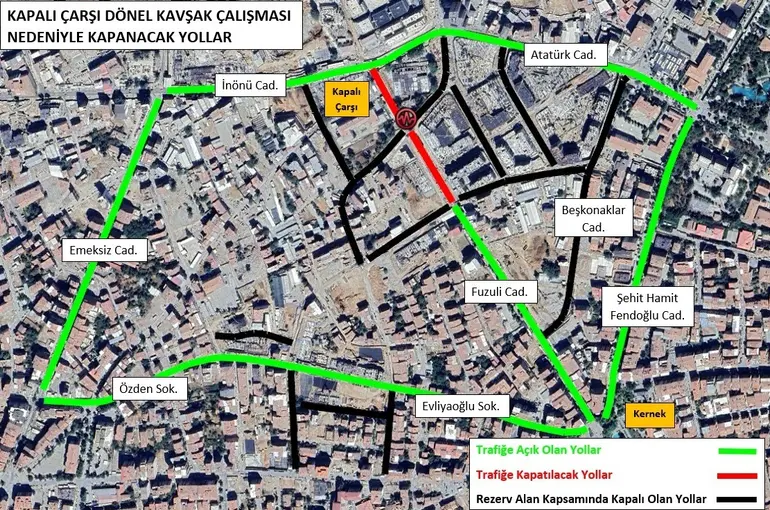 İnönü Caddesi’nden Fuzuli Caddesi’ne giriş kapanıyor
