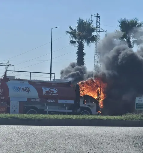 Kahramanmaraş’ta yakıt tankerinde çıkan yangın korkuttu