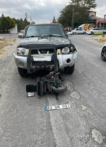 Karapınar’da pikap ile motosiklet çarpıştı: 1 yaralı
