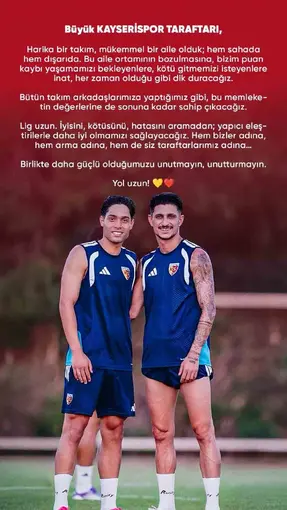 Kayserisporlu Benhur’dan Talha’ya destek: "Memleketin değerlerine sahip çıkmalıyız"
