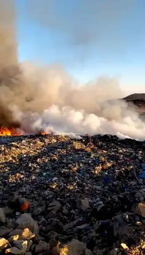 Kilis’te çöplük alanda çıkan yangın kısa sürede kontrol altına alındı
