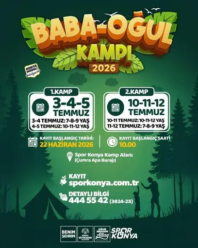 Konya baba-oğul kampında 2026 kayıt başvurusu heyecanı