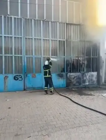 Marangozlar Sanayi Bölgesinde iş yerinde yangın
