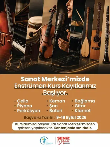Merkezefendi Sanat Merkezinde enstrüman kurs kayıtları başlıyor
