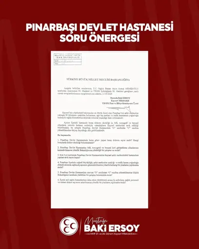MHP’li Ersoy’dan Pınarbaşı için sağlık hamlesi