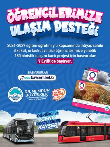 Öğrencilere ulaşım kartı başvuruları 7 Eylül’de başlıyor
