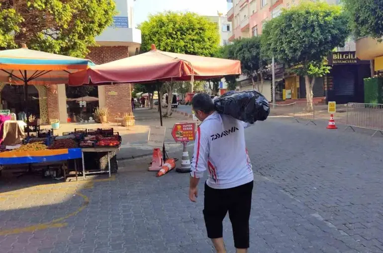 Oltayla boyu kadar balık tuttu

