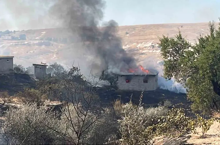 Otluk alanda başlayan yangın bağ evlerine sıçradı: 7 bağ evi kullanılamaz hale geldi
