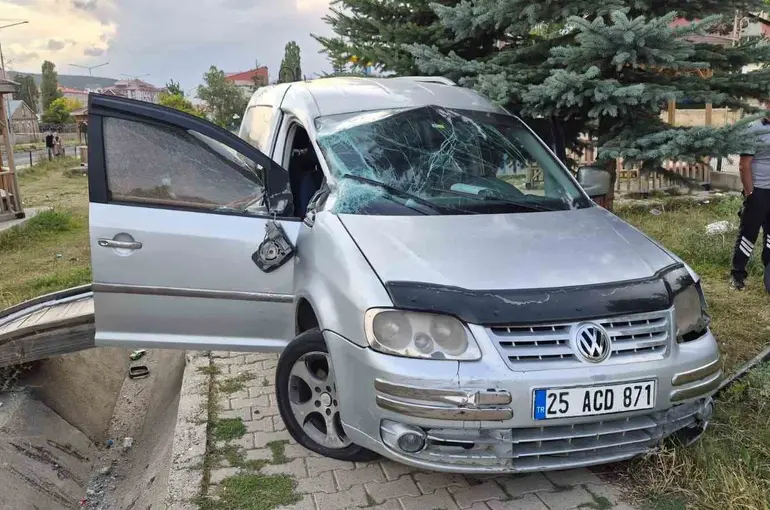 Sarıkamış’ta hafif ticari araç şarampole devrildi: 2 yaralı
