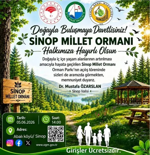 Sinop Millet Ormanı hizmete açılıyor
