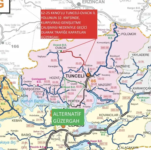 Tunceli-Ovacık yolunda kontrollü patlatma
