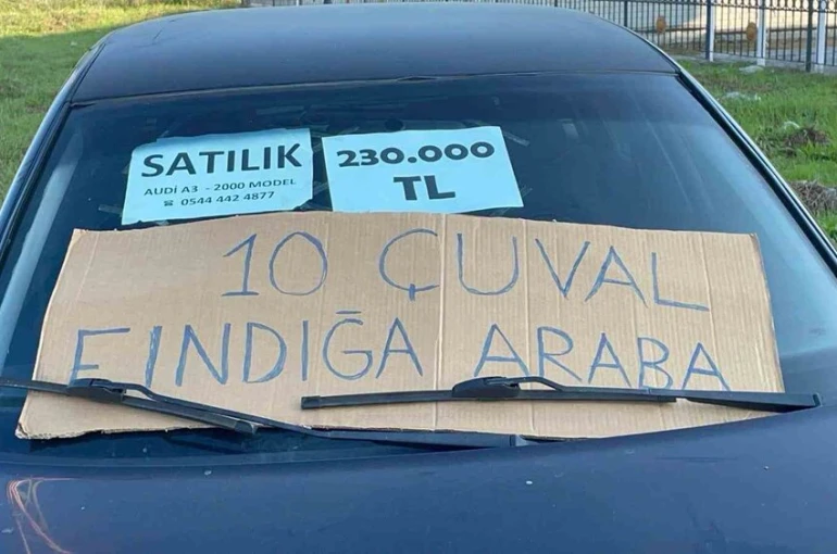 10 çuval fındık getirene araba
