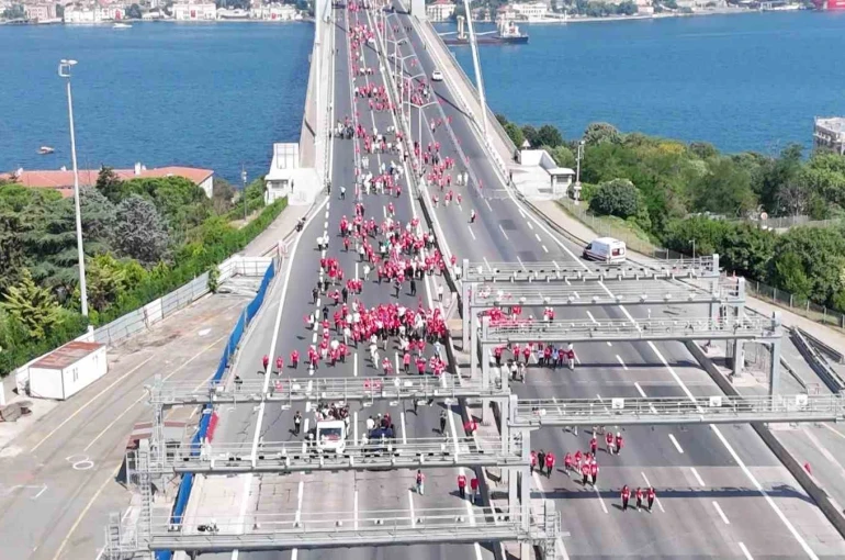 15 Temmuz Demokrasi ve Milli Birlik Günü yürüyüşü dron ile görüntülendi