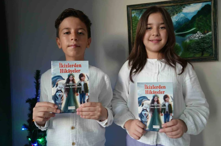 5 bine yakın kitap okuyan 10 yaşındaki ikizler yazar oldu 