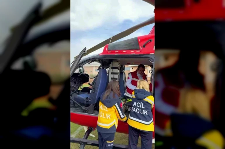 7 yaşındaki epilepsi hastası 112 helikopter ambulansla Mersin’ sevk edildi