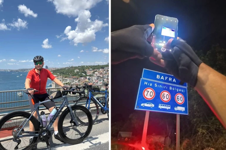 814 kilometre pedal çevirip akrabalarını ziyaret ediyor