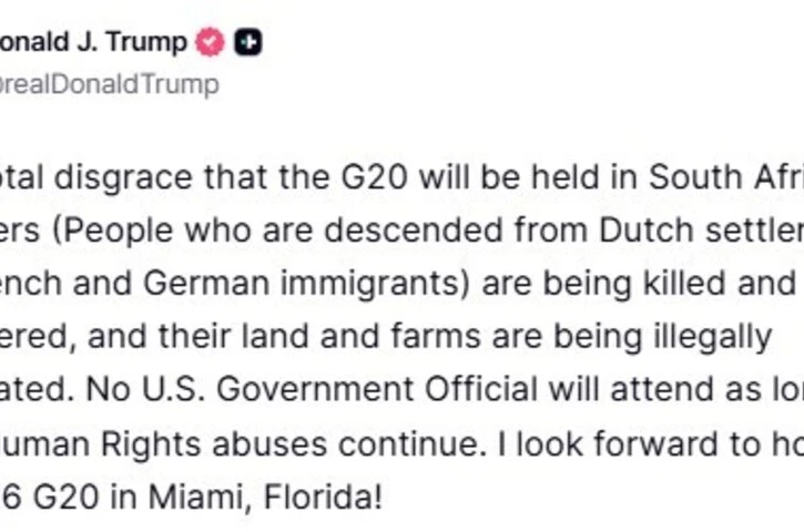 ABD Başkanı Trump’tan G20 Zirvesi tepkisi: "Güney Afrika’da yapılacak olması tam bir rezalet"