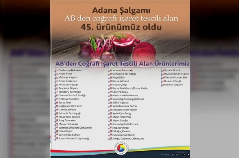 Adana şalgamı, AB’den coğrafi işaret tescili aldı