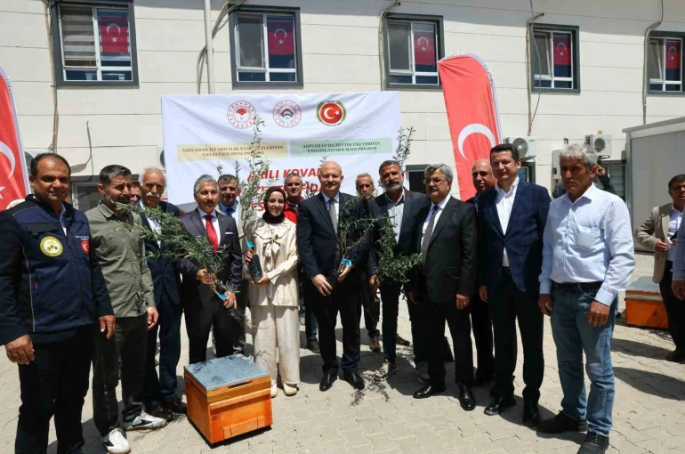 Adıyaman’da çiftçilere zeytin fidanı ve arılı kovan desteği 