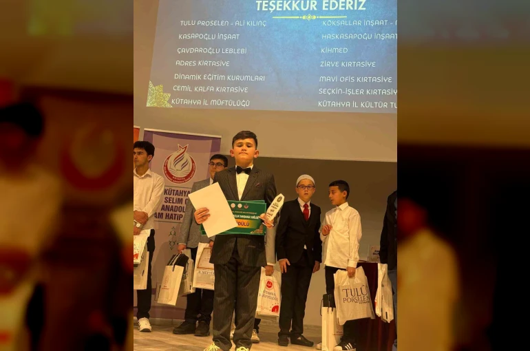 Afyonkarahisarlı 11 yaşındaki hafızlık öğrencisi yarışmada birinci oldu