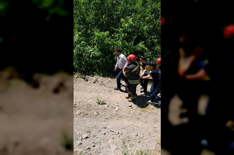Ağaçtan su kanalına düşen şahıs yaralandı
