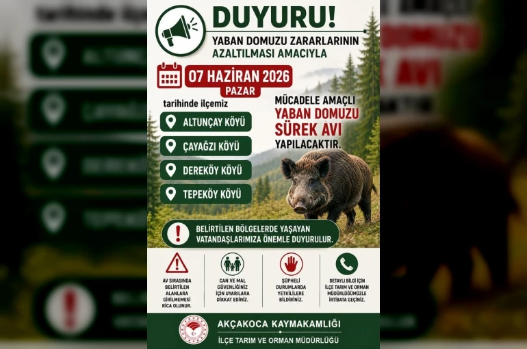 Akçakoca’da domuz avı yapılacak