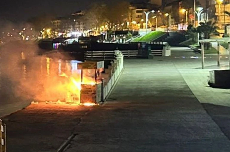 Akçakoca’da mısır tezgahı alev alev yandı