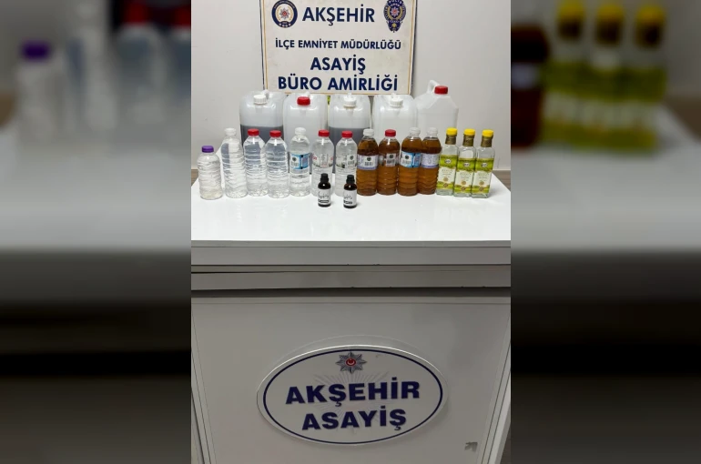 Akşehir’de sahte alkol operasyonu