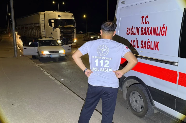 Aldığı maddenin etkisiyle baygın bulunan sürücü ekipleri harekete geçirdi