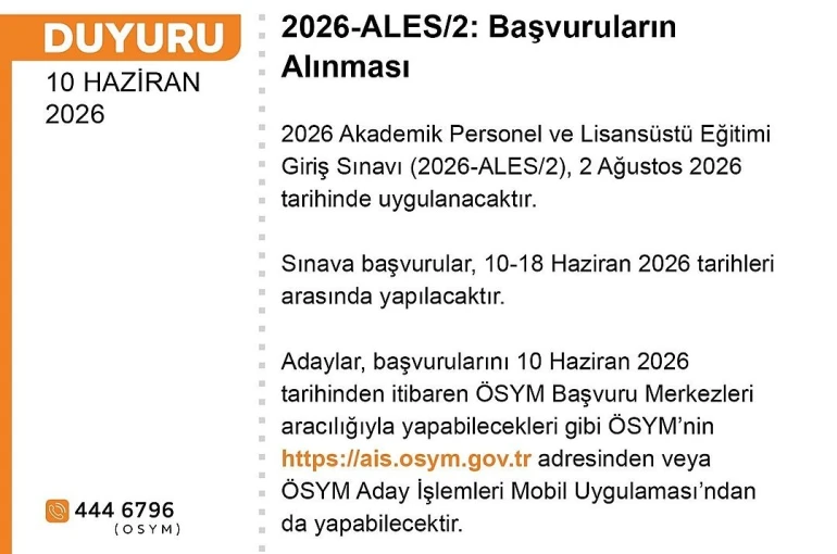 ALES başvuruları başladı