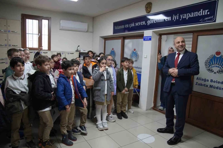 Aliağa Belediyesi Zabıta Müdürlüğü minik misafirlerini ağırladı